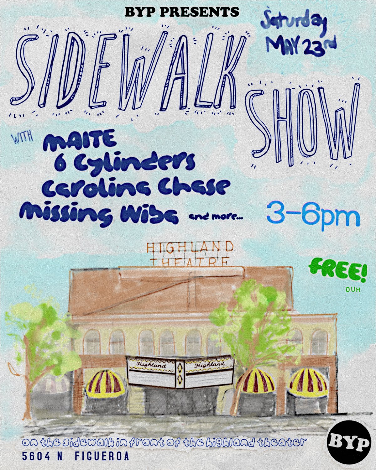 Sidewalk Show: Maite, 6 Cylinders, Carolina Chase, Missing Wiba